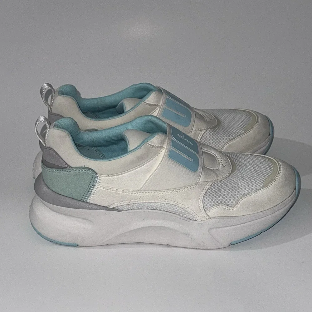 Women's UGG La Flex Sneakers Shoes White Sky Teal WMNS Size 7.5